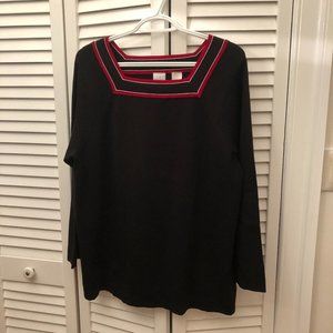 Emma James Black And Red Long Sleeve Knit Tshirt,… - image 1